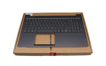 Teclado incl. topcase DE (alemán) negro/canaso con retroiluminacion original para Lenovo Yoga Slim 7-15ITL05 (82AC)