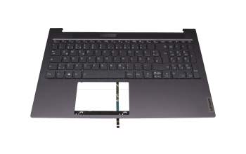 Teclado incl. topcase DE (alemán) negro/canaso con retroiluminacion original para Lenovo Yoga Slim 7-15ITL05 (82AC)