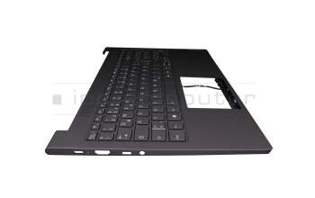 Teclado incl. topcase DE (alemán) negro/canaso con retroiluminacion original para Lenovo Yoga Slim 7-15ITL05 (82AC)