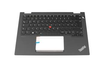 Teclado incl. topcase DE (alemán) negro/canaso con retroiluminacion y mouse stick (no WWAN) original para Lenovo ThinkPad Yoga X13 Gen 2 (20W8/20W9)