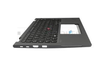 Teclado incl. topcase DE (alemán) negro/canaso con retroiluminacion y mouse stick (no WWAN) original para Lenovo ThinkPad Yoga X13 Gen 2 (20W8/20W9)