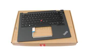 Teclado incl. topcase DE (alemán) negro/canaso con retroiluminacion y mouse stick (no WWAN) original para Lenovo ThinkPad Yoga X13 Gen 2 (20W8/20W9)