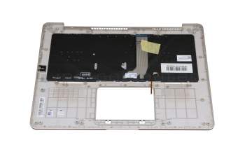 Teclado incl. topcase DE (alemán) negro/champán con retroiluminacion original para Asus ZenBook F411UA