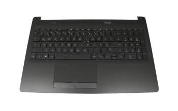 Teclado incl. topcase DE (alemán) negro/negro (aspecto metálico cepillado) para HP 15-da0000