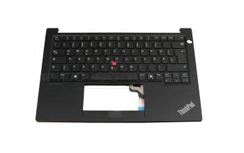 Teclado incl. topcase DE (alemán) negro/negro con mouse stick original para Lenovo ThinkPad E14 Gen 6 (21M7/21M8)