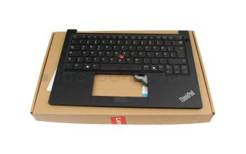 Teclado incl. topcase DE (alemán) negro/negro con mouse stick original para Lenovo ThinkPad E14 Gen 6 (21M7/21M8)