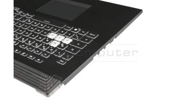 Teclado incl. topcase DE (alemán) negro/negro con retroiluminacion - without keystone slot - original para Asus ROG Strix SCAR III G731GW