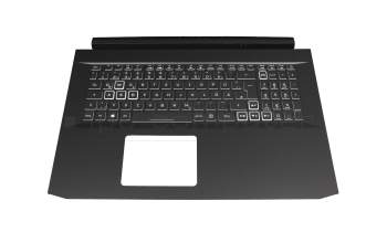 Teclado incl. topcase DE (alemán) negro/negro con retroiluminacion (GTX 1660/RTX 2060) original para Acer Nitro 5 (AN517-52)