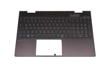 Teclado incl. topcase DE (alemán) negro/negro con retroiluminacion (Nightfall Black) original para HP Envy x360 15-ee0000