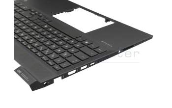 Teclado incl. topcase DE (alemán) negro/negro con retroiluminacion (tarjeta gráfica RTX) original para HP Envy x360 15-es0000
