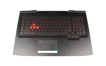 Teclado incl. topcase DE (alemán) negro/negro con retroiluminacion 230W original para HP Omen 17-an000