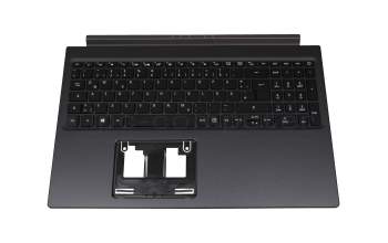 Teclado incl. topcase DE (alemán) negro/negro con retroiluminacion original para Acer Aspire 7 (A715-41G)