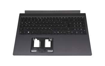 Teclado incl. topcase DE (alemán) negro/negro con retroiluminacion original para Acer Aspire 7 (A715-75G)