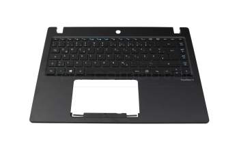 Teclado incl. topcase DE (alemán) negro/negro con retroiluminacion original para Acer TravelMate X3 (TMX3410-M)