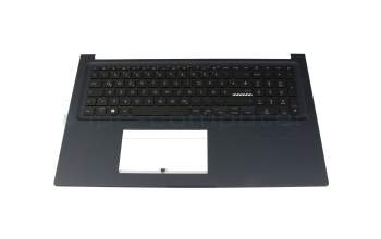 Teclado incl. topcase DE (alemán) negro/negro con retroiluminacion original para Asus F1704VA