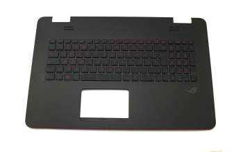 Teclado incl. topcase DE (alemán) negro/negro con retroiluminacion original para Asus N751JW