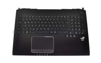 Teclado incl. topcase DE (alemán) negro/negro con retroiluminacion original para Asus ROG G750JS