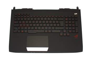 Teclado incl. topcase DE (alemán) negro/negro con retroiluminacion original para Asus ROG G751JT