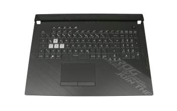 Teclado incl. topcase DE (alemán) negro/negro con retroiluminacion original para Asus ROG Strix G17 G712LU