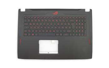 Teclado incl. topcase DE (alemán) negro/negro con retroiluminacion original para Asus ROG Strix GL702ZC