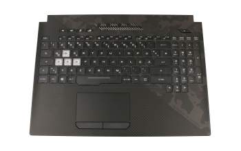 Teclado incl. topcase DE (alemán) negro/negro con retroiluminacion original para Asus ROG Strix SCAR II GL504GW