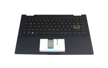 Teclado incl. topcase DE (alemán) negro/negro con retroiluminacion original para Asus VivoBook Flip 14 TP420UA