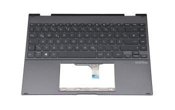 Teclado incl. topcase DE (alemán) negro/negro con retroiluminacion original para Asus ZenBook Flip 13 UX363EA