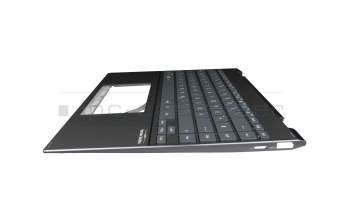 Teclado incl. topcase DE (alemán) negro/negro con retroiluminacion original para Asus ZenBook Flip 13 UX363JA