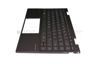 Teclado incl. topcase DE (alemán) negro/negro con retroiluminacion original para HP Envy x360 13-ay0000