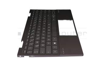 Teclado incl. topcase DE (alemán) negro/negro con retroiluminacion original para HP Envy x360 13-ay0000