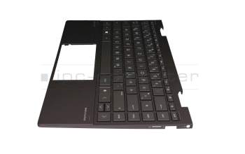 Teclado incl. topcase DE (alemán) negro/negro con retroiluminacion original para HP Envy x360 13-ay1000
