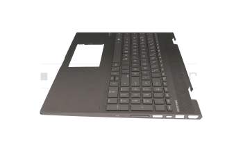 Teclado incl. topcase DE (alemán) negro/negro con retroiluminacion original para HP Envy x360 15-cn0000