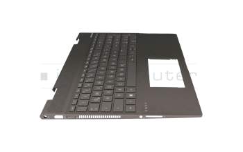 Teclado incl. topcase DE (alemán) negro/negro con retroiluminacion original para HP Envy x360 15-cn0200