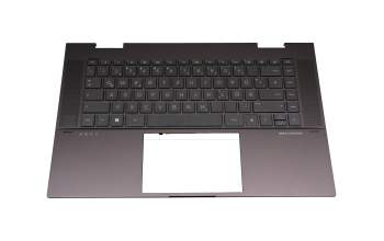 Teclado incl. topcase DE (alemán) negro/negro con retroiluminacion original para HP Envy x360 Convertible 15-eu0000