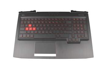 Teclado incl. topcase DE (alemán) negro/negro con retroiluminacion original para HP Omen 15-ce000