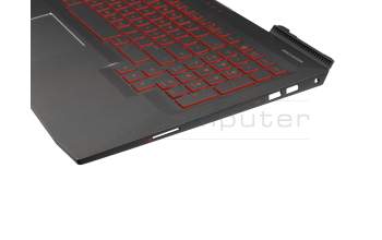 Teclado incl. topcase DE (alemán) negro/negro con retroiluminacion original para HP Omen 15-ce000