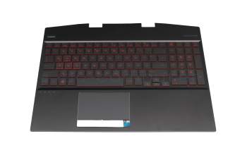 Teclado incl. topcase DE (alemán) negro/negro con retroiluminacion original para HP Omen 15-dh1000