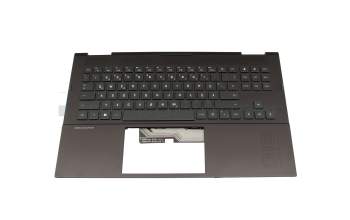 Teclado incl. topcase DE (alemán) negro/negro con retroiluminacion original para HP Omen 16-c0000