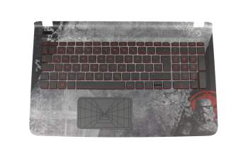 Teclado incl. topcase DE (alemán) negro/negro con retroiluminacion original para HP Pavilion 15-an000