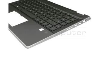 Teclado incl. topcase DE (alemán) negro/negro con retroiluminacion original para HP Pavilion x360 14-dh1000