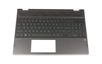Teclado incl. topcase DE (alemán) negro/negro con retroiluminacion original para HP Pavilion x360 15-cr0000