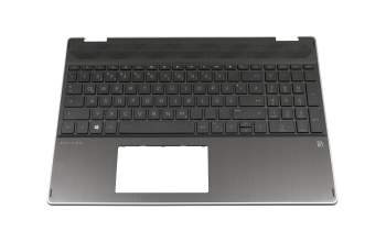 Teclado incl. topcase DE (alemán) negro/negro con retroiluminacion original para HP Pavilion x360 15-dq0400