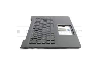 Teclado incl. topcase DE (alemán) negro/negro con retroiluminacion original para Lenovo IdeaPad 500S-14ISK (80Q3)
