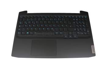 Teclado incl. topcase DE (alemán) negro/negro con retroiluminacion original para Lenovo IdeaPad Gaming 3-15ARH05 (82EY)