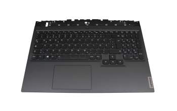 Teclado incl. topcase DE (alemán) negro/negro con retroiluminacion original para Lenovo Legion 5-15ACH6H (82JU)