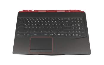 Teclado incl. topcase DE (alemán) negro/negro con retroiluminacion original para MSI GE63 Raider 9SF (MS-16P7)