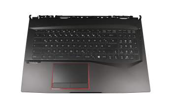 Teclado incl. topcase DE (alemán) negro/negro con retroiluminacion original para MSI GE75 Raider 8RE/8RF (MS-17E1)