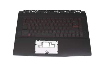 Teclado incl. topcase DE (alemán) negro/negro con retroiluminacion original para MSI GF65 Thin 10SE/10SER (MS-16W1)