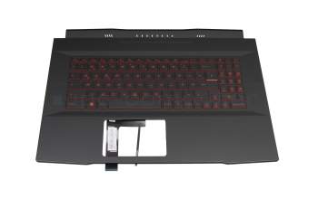 Teclado incl. topcase DE (alemán) negro/negro con retroiluminacion original para MSI GF76 Katana 11UE/11UEK (MS-17L1)