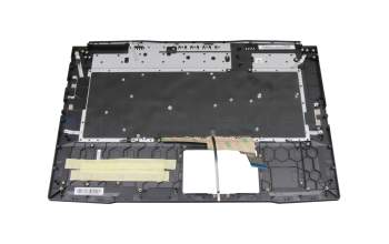 Teclado incl. topcase DE (alemán) negro/negro con retroiluminacion original para MSI GF76 Katana 11UE/11UEK (MS-17L1)
